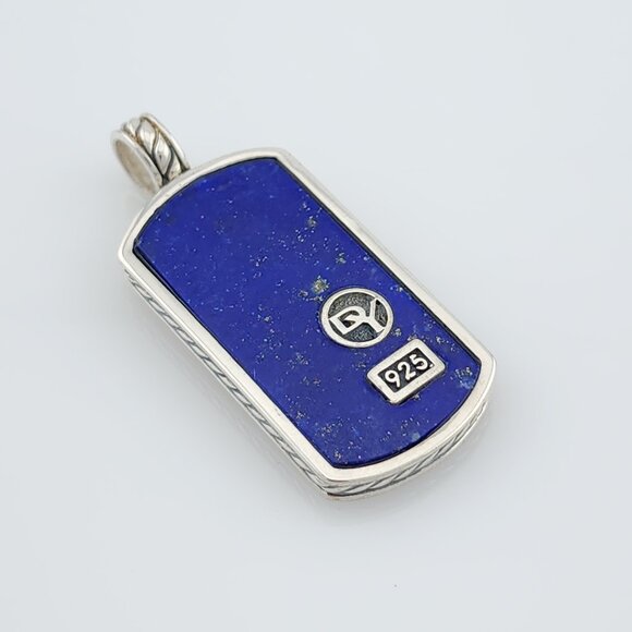 David Yurman Lapis Lazuli and Silver Men's Pendant - Picture 2 of 4